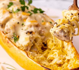 Chicken Alfredo Spaghetti